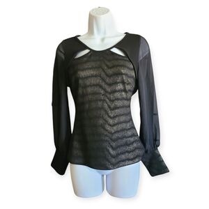 Elegant Black Sheer Women's Top